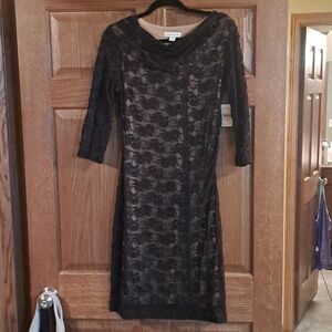 Elegant Black Lace Sheath Dress - Brand: